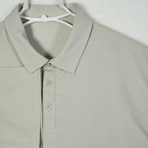 BYLT Premium Basics Mens Medium Beige Performance Short Polo Shirt Golf Medium
